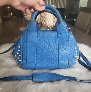 100% Authentic MCM blue studded crossbody bag